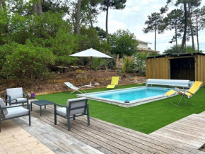 Villa climatisée avec piscine chauffée, à 10 min des plages du Bassin et des commerces - FR-1-736-22